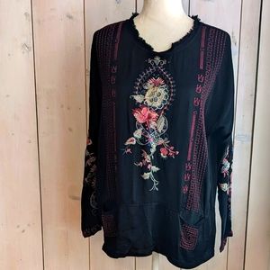 Johnny Was Leela satin blouse